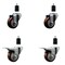 Service Caster 3'' Maroon Poly Swivel 1-1/2'' Expanding Stem Caster Set 2 Total Lock Brakes, 4PK SCC-EXTTL20S314-PPUB-MRN-2-S-2-112 - alternate 1